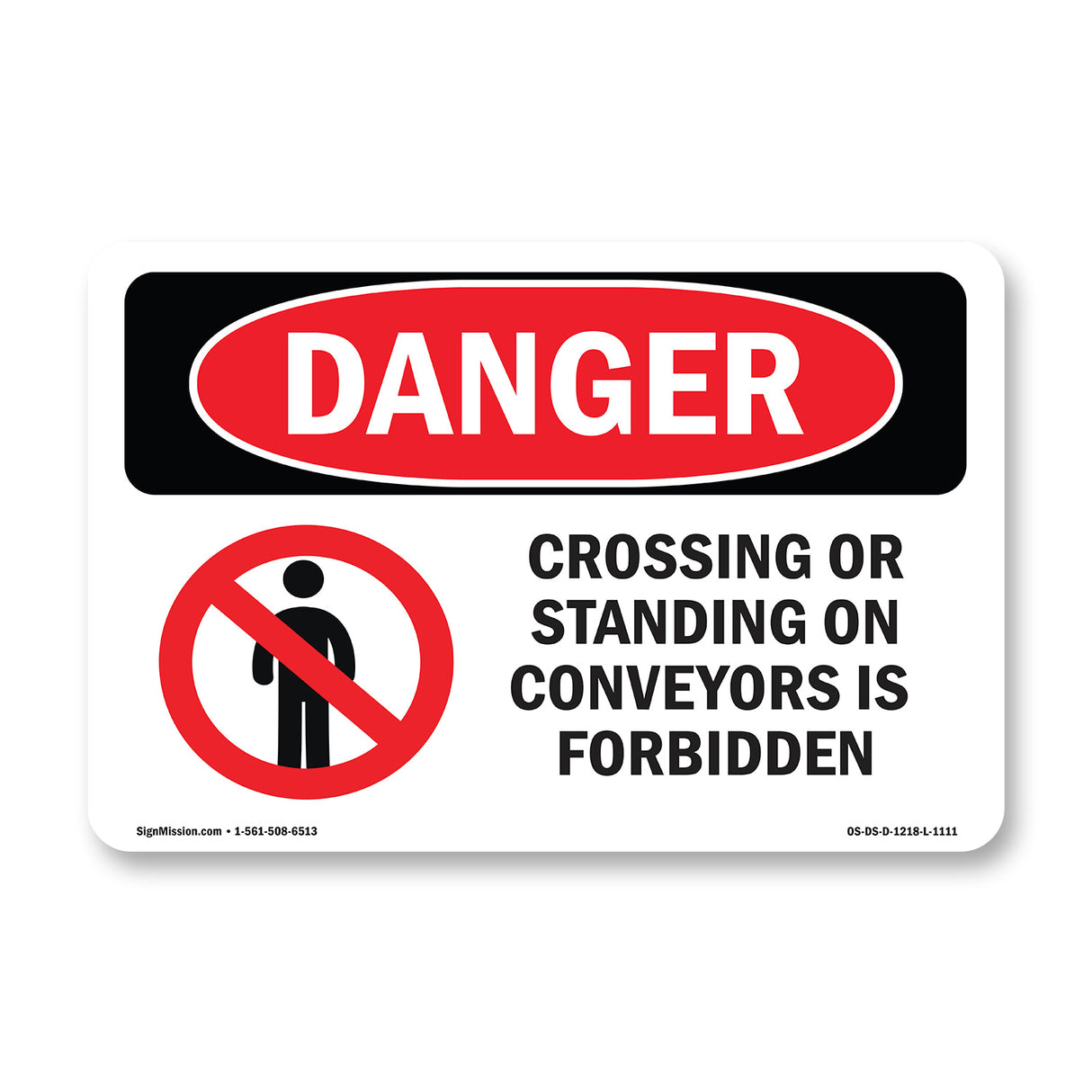 No Crossing Or Standing On Conveyors