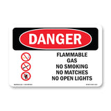 Flammable Gas No Smoking Matches