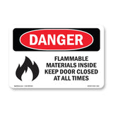 Flammable Materials Door Closed All Times