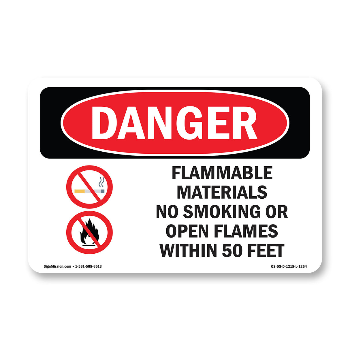 Flammable Materials No Smoking 50 Feet