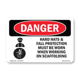 Hard Hats Fall Protection Worn Scaffolding