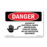 Hazard Electrical Shock Burn Turn Off Power