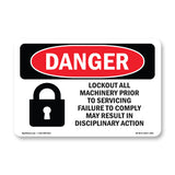 Lockout All Machinery Prior To Servicing