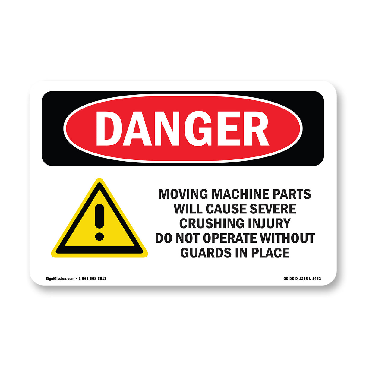Moving Machine Parts Will Cause Crushing