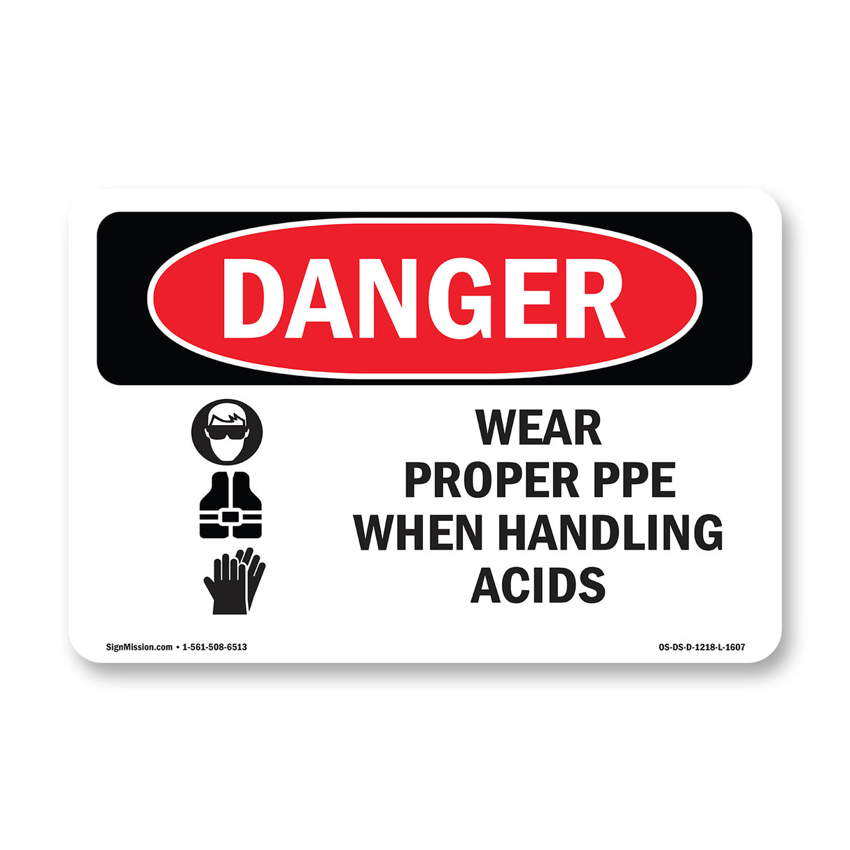 Wear Proper PPE When Handling Acids