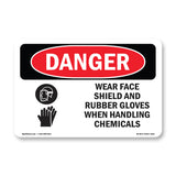 Wear Face Shield And Rubber Gloves Chemicals