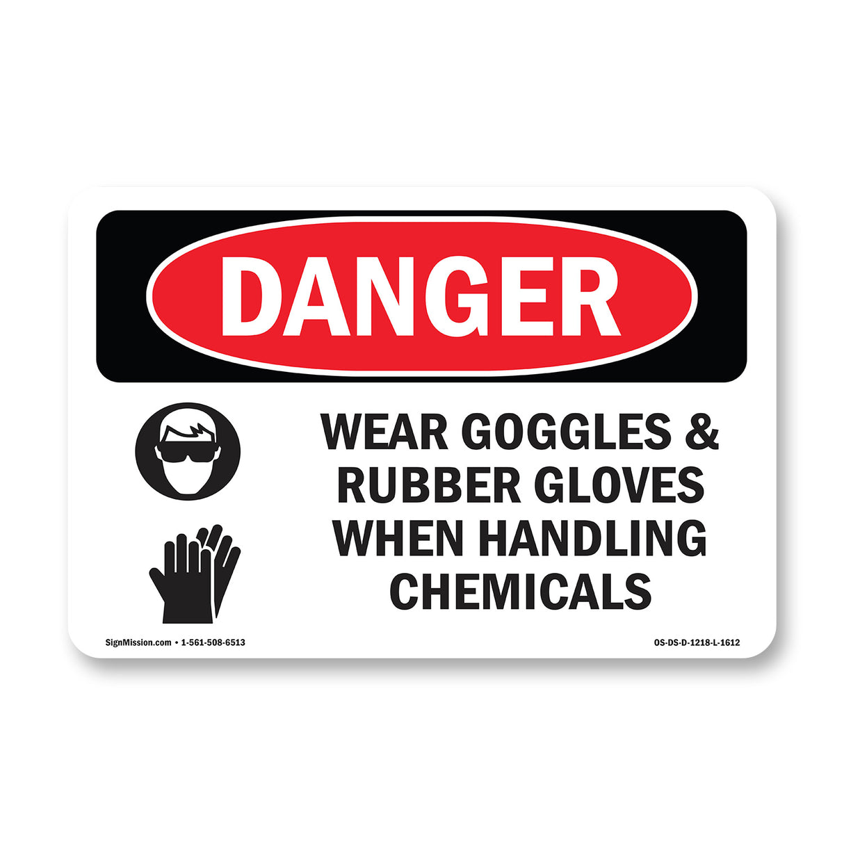 Wear Goggles And Rubber Gloves Chemicals