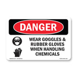 Wear Goggles And Rubber Gloves Chemicals