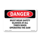 Wear Safety Glasses When Operating