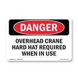 Overhead Crane Hard Hat Required