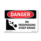 No Trespassing Steep Grade
