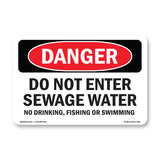 Portrait Do Not Enter Sewage Water
