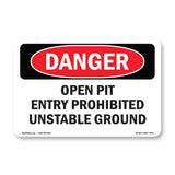 Open Pit Prohibited Unstable Ground
