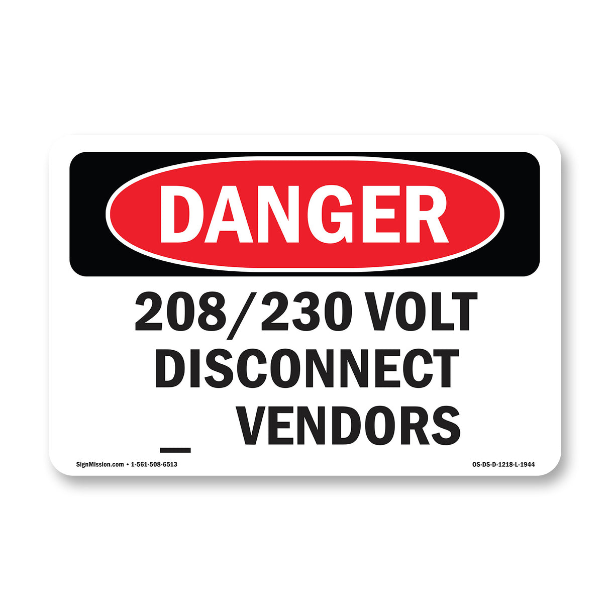 208 230 Volt Disconnect For Vendors