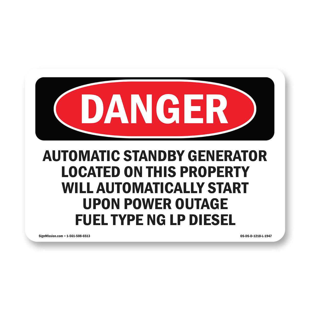 Automatic Standby Generator Located On This