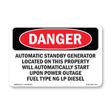 Automatic Standby Generator Located On This