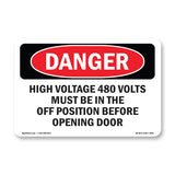 High Voltage 480 Volts Must Be In The Off