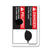 Danger Hard Hats Required In This Area (Bilingual Spanish)