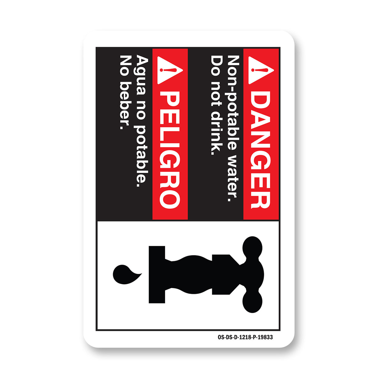 Danger Non-Potable Water Do Not Drink (Bilingual Spanish)