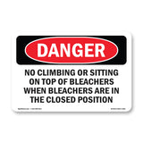 No Climbing Or Sitting On Top Of Bleachers