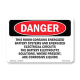 This Room Contains Energized Battery Systems