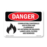 Combustible Materials Air Filters