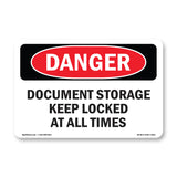 Document Storage Keep Locked At All Times