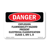 Explosion Flammability Hazard Present Electrical