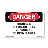Hydrogen Flammable Gas No Smoking No Open Flames