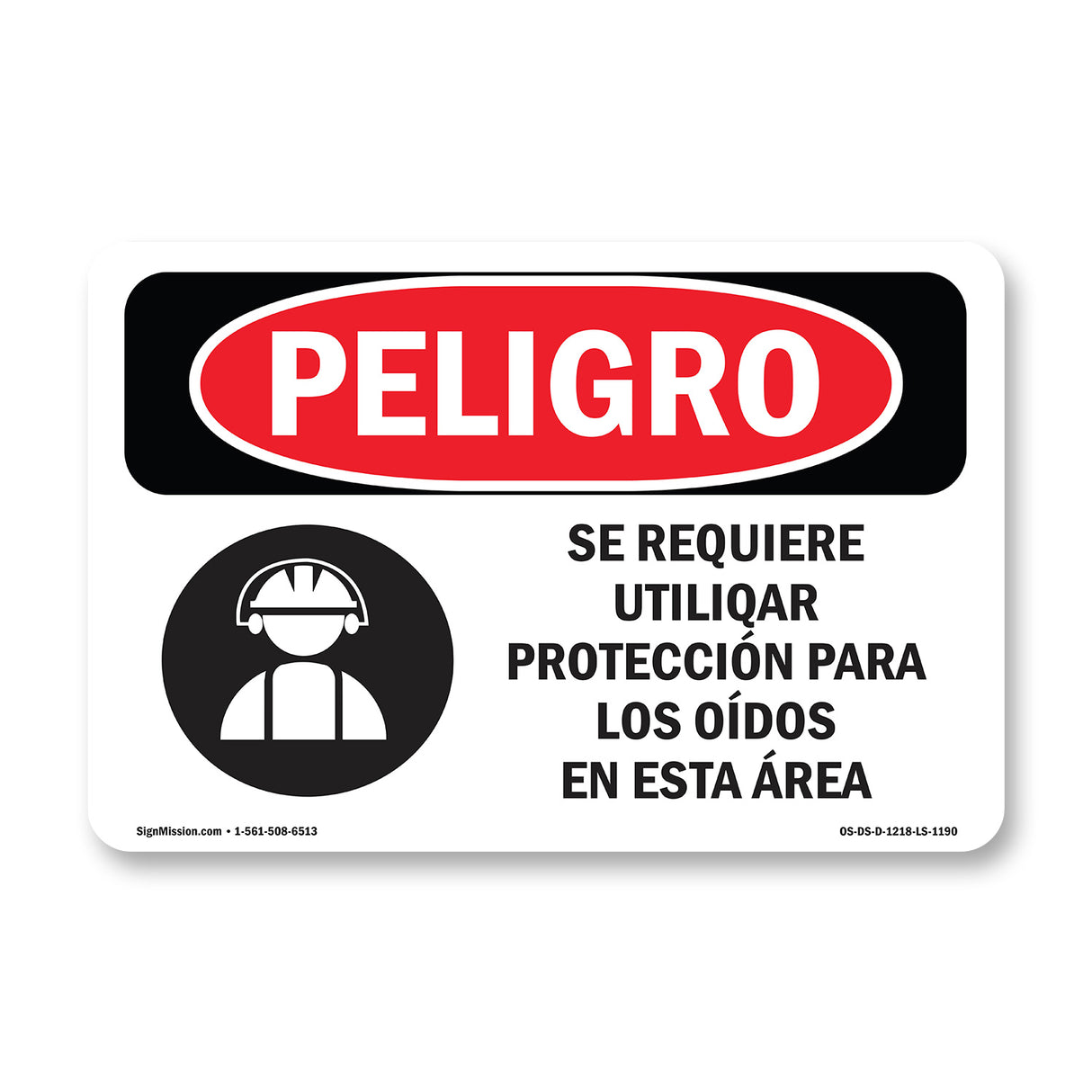 Ear Protection Required In This Area Spanish