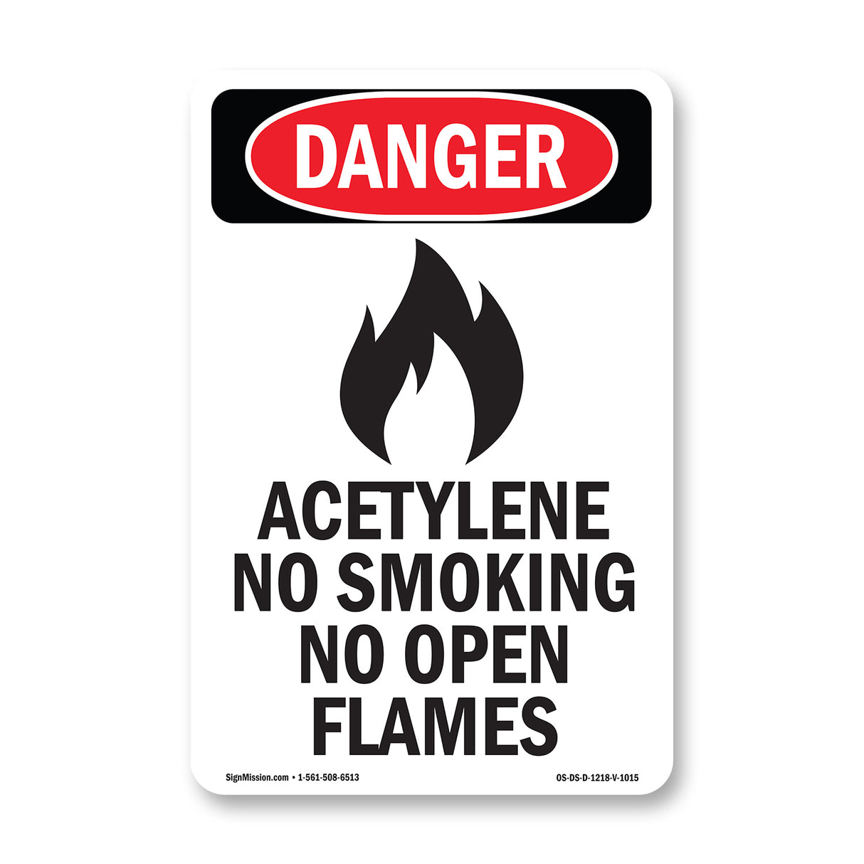 Acetylene No Smoking No Open Flames