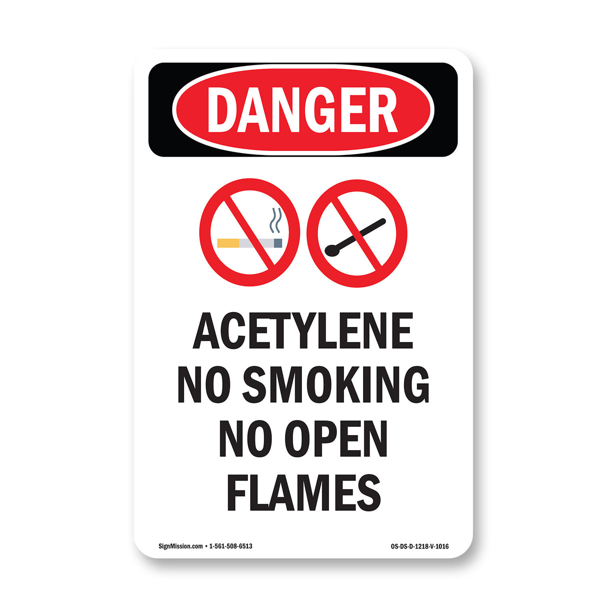 Acetylene No Smoking No Open Flames