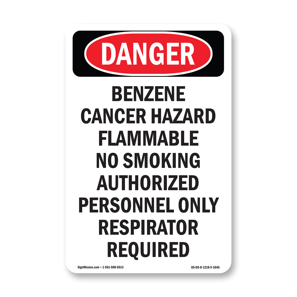 Portrait Benzene Cancer Hazard Respirator Require