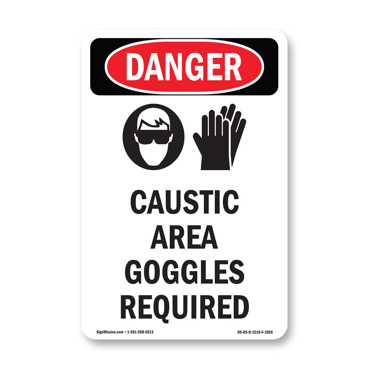 Caustic Area Goggles Required