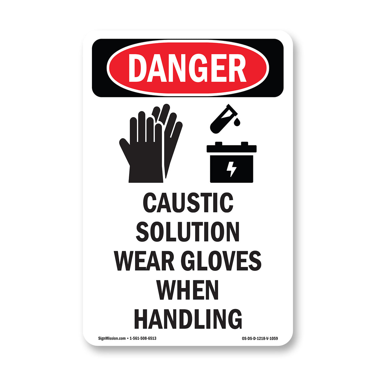 Caustic Solution Wear Gloves When Handling