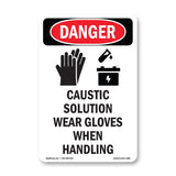 Caustic Solution Wear Gloves When Handling