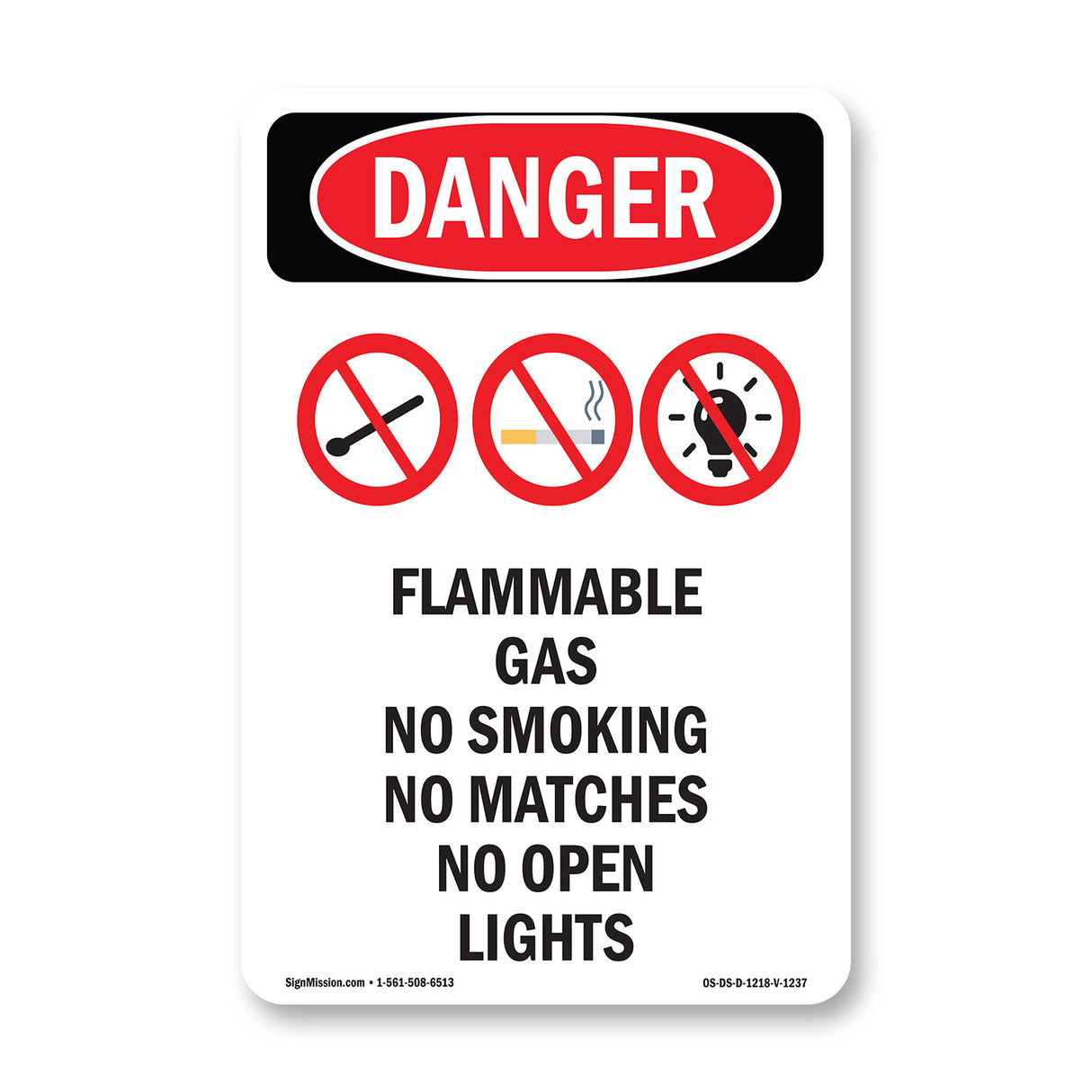Flammable Gas No Smoking Matches