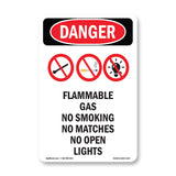 Flammable Gas No Smoking Matches