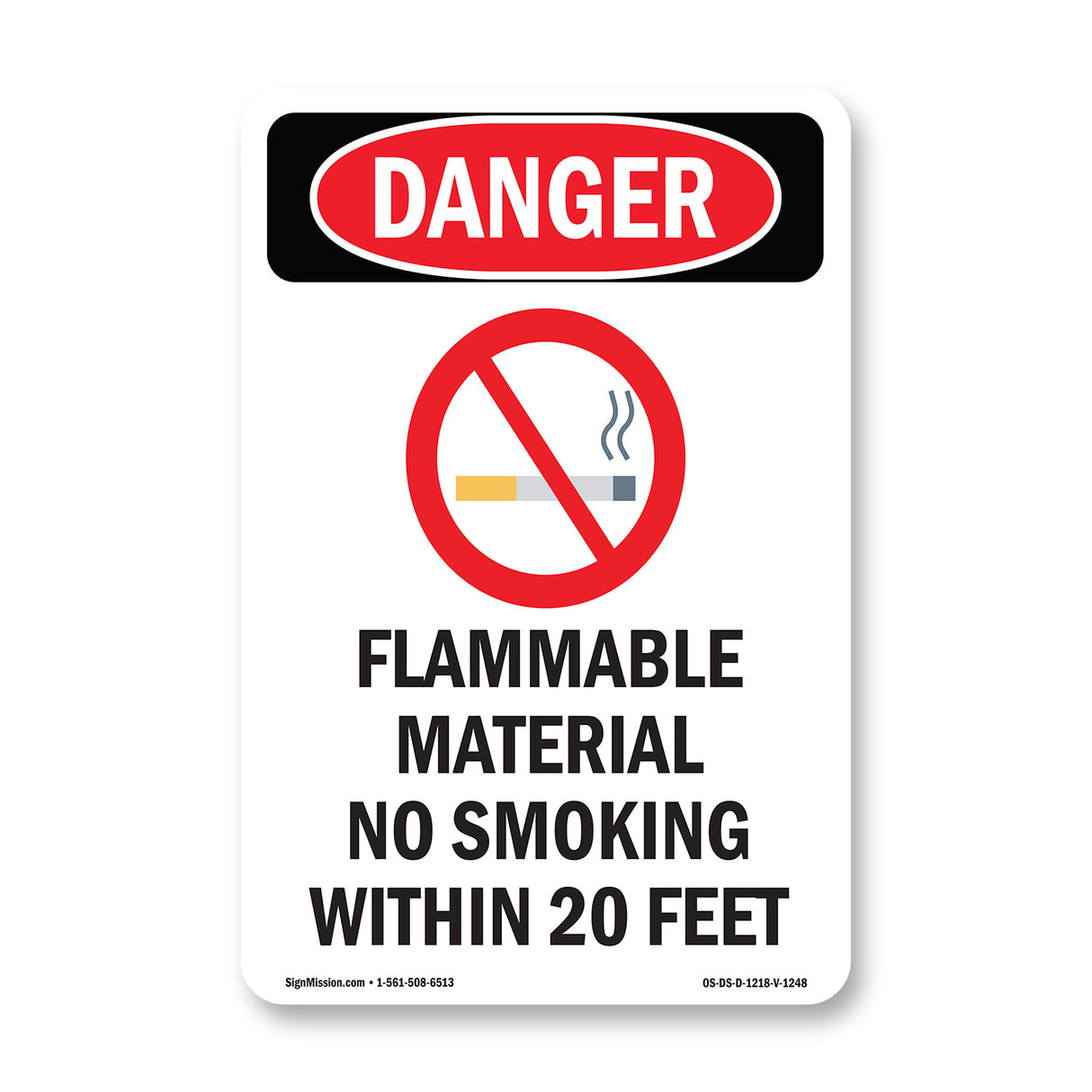 Flammable Material No Smoking Within 20 Feet