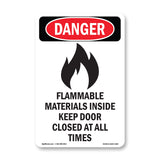 Flammable Materials Door Closed All Times