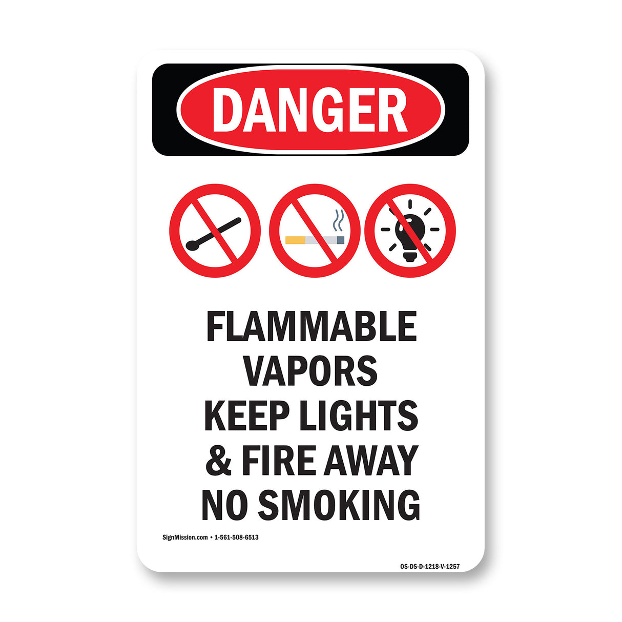 Flammable Vapors Keep Fire Away No Smoking