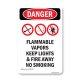 Flammable Vapors Keep Fire Away No Smoking