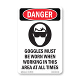 Goggles Worn When Working In This Area