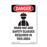 Hard Hat Safety Glasses Required In Area