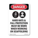 Hard Hats Fall Protection Worn Scaffolding