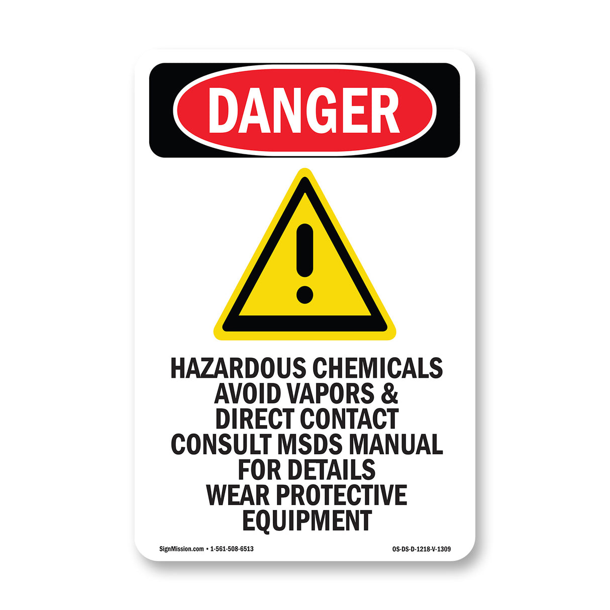 Hazardous Chemicals Avoid Vapors Contact