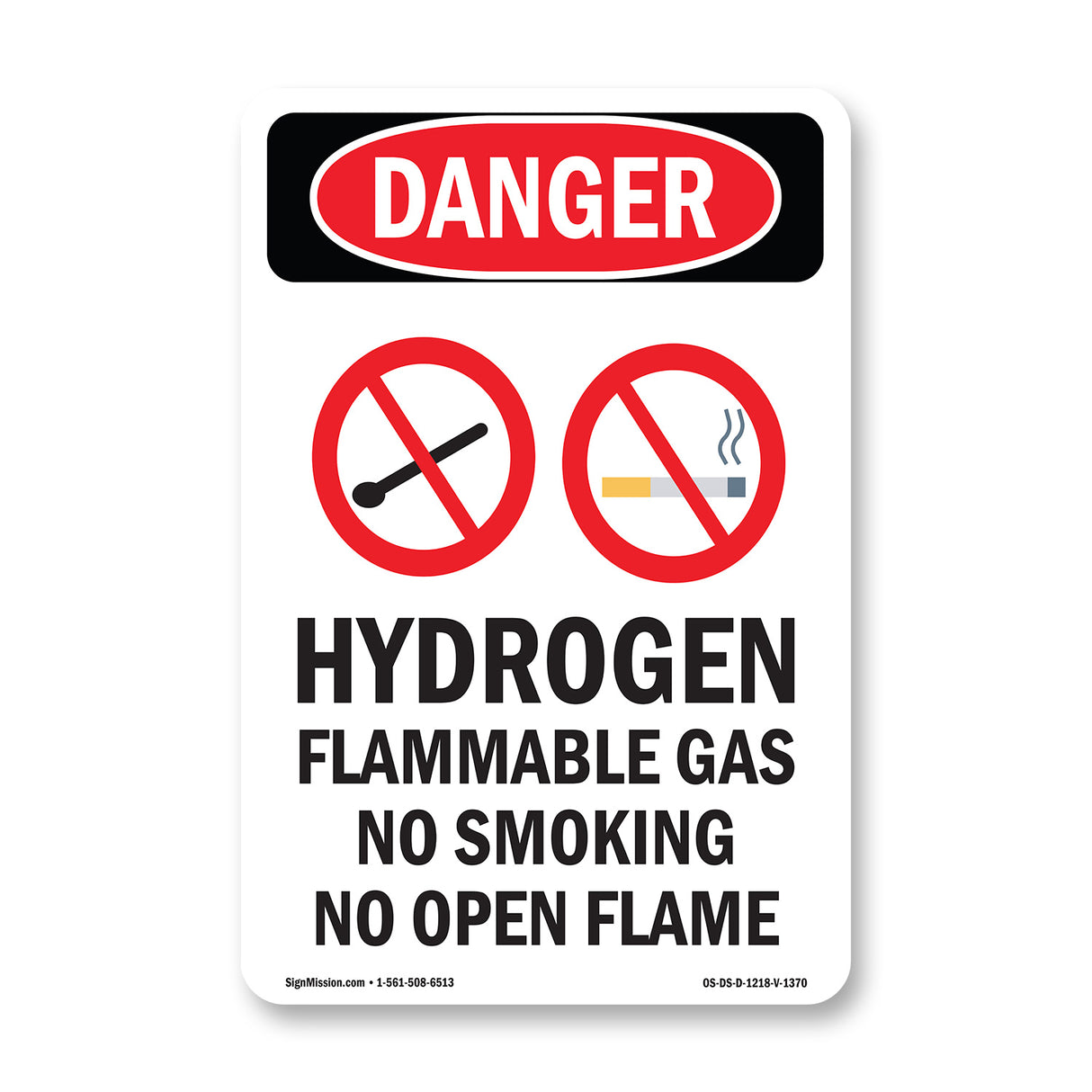 Hydrogen Flammable Gas No Smoking Open Flame