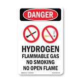 Hydrogen Flammable Gas No Smoking Open Flame