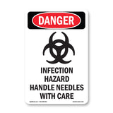 Infection Hazard Handle Needles With Care