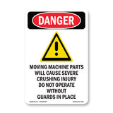 Moving Machine Parts Will Cause Crushing